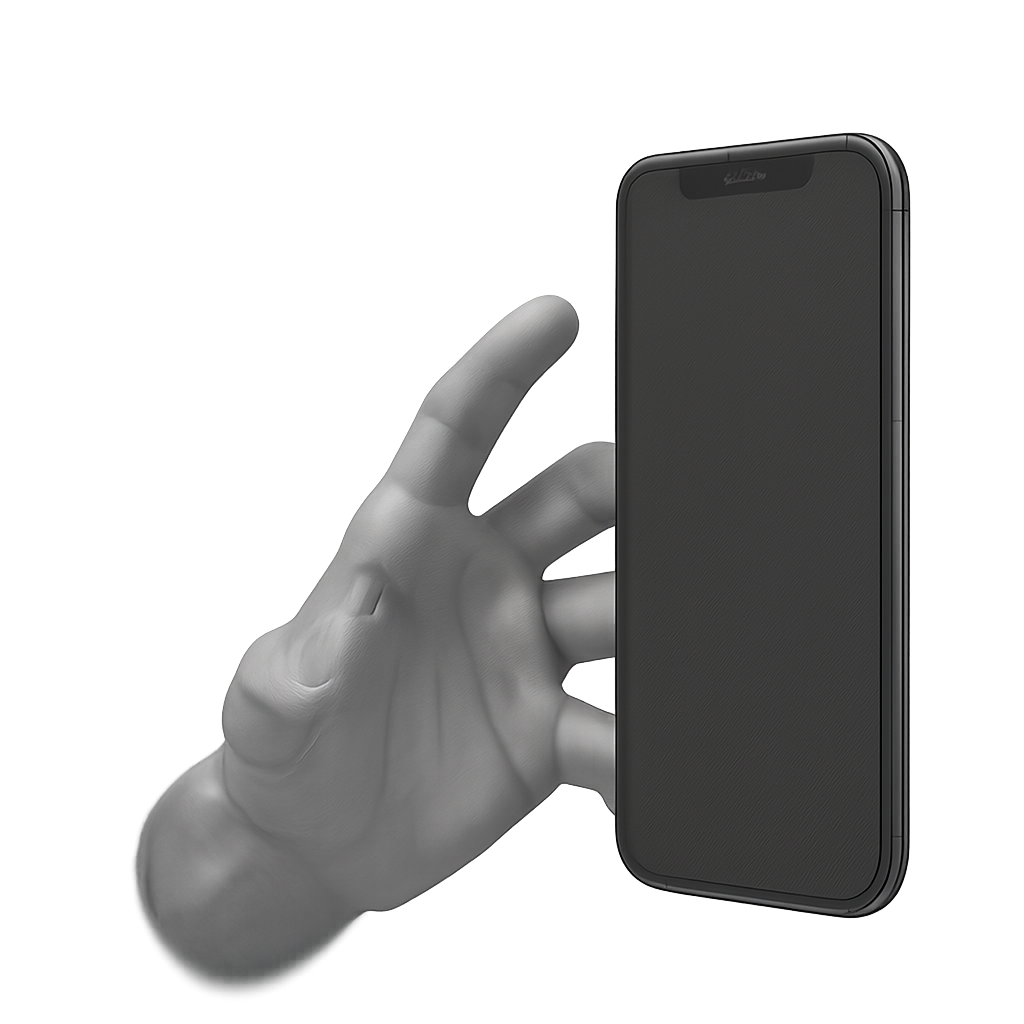 A hand reaches to steal a smart phone